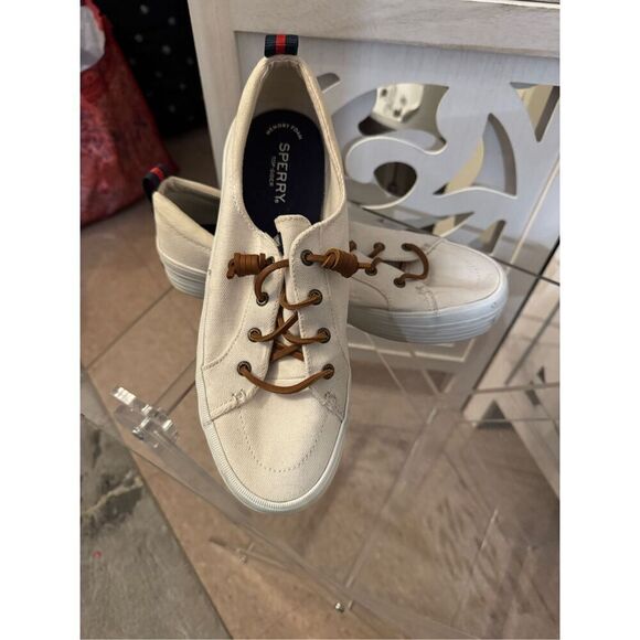 Sperry Women's Crest Vibe Platform Canvas White (STS84190) sz 10 Euc - Picture 7 of 8